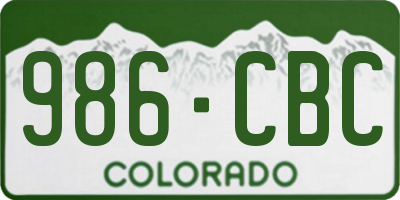 CO license plate 986CBC