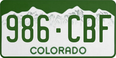 CO license plate 986CBF