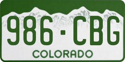 CO license plate 986CBG