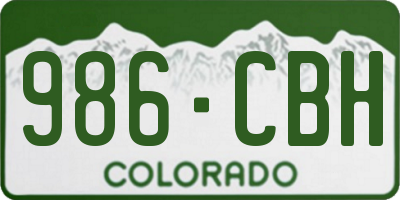 CO license plate 986CBH