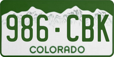 CO license plate 986CBK