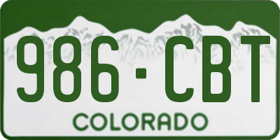 CO license plate 986CBT