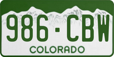 CO license plate 986CBW