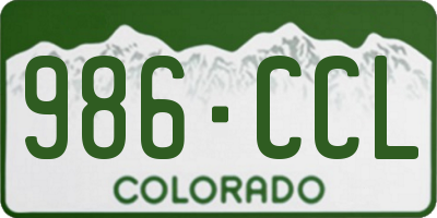 CO license plate 986CCL