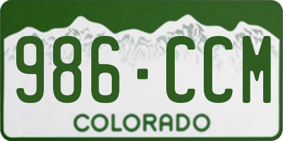 CO license plate 986CCM