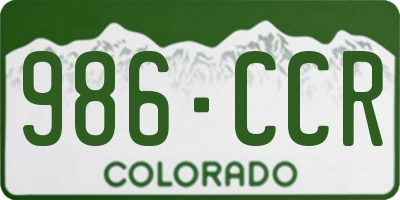 CO license plate 986CCR