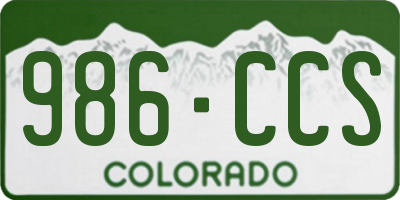 CO license plate 986CCS