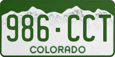 CO license plate 986CCT