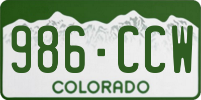 CO license plate 986CCW