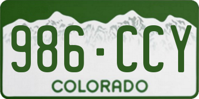 CO license plate 986CCY