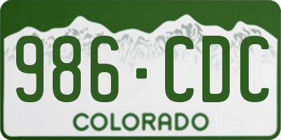 CO license plate 986CDC