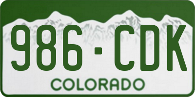 CO license plate 986CDK