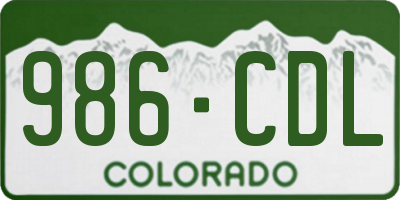 CO license plate 986CDL