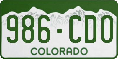 CO license plate 986CDO