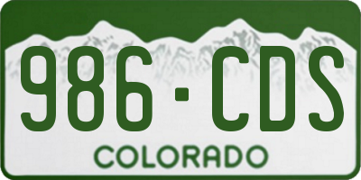 CO license plate 986CDS