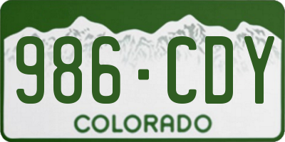 CO license plate 986CDY