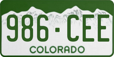 CO license plate 986CEE