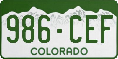 CO license plate 986CEF