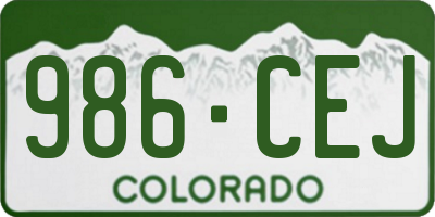 CO license plate 986CEJ