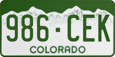 CO license plate 986CEK