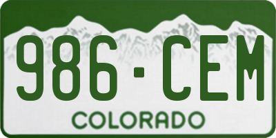 CO license plate 986CEM