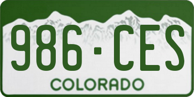 CO license plate 986CES