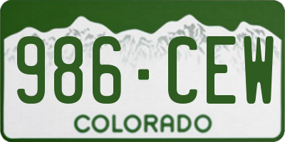 CO license plate 986CEW