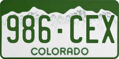CO license plate 986CEX