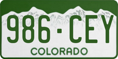 CO license plate 986CEY