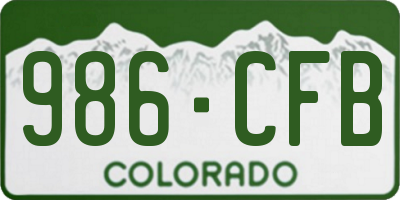 CO license plate 986CFB