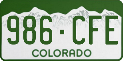 CO license plate 986CFE