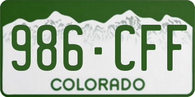 CO license plate 986CFF