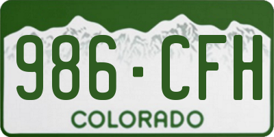 CO license plate 986CFH