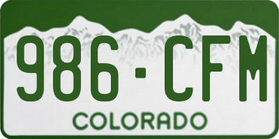 CO license plate 986CFM