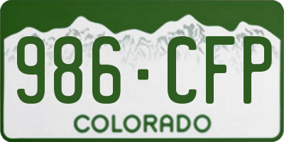 CO license plate 986CFP