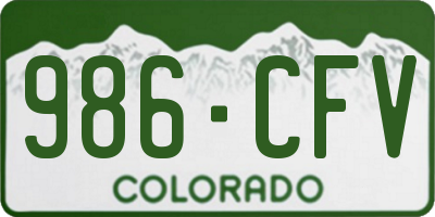 CO license plate 986CFV