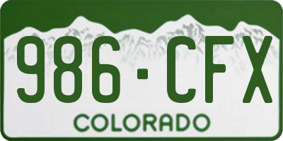 CO license plate 986CFX