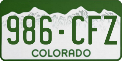 CO license plate 986CFZ