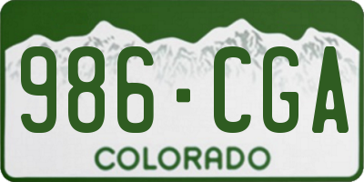 CO license plate 986CGA