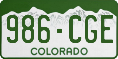 CO license plate 986CGE