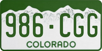 CO license plate 986CGG