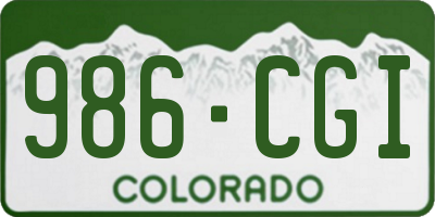 CO license plate 986CGI