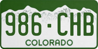 CO license plate 986CHB
