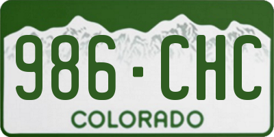 CO license plate 986CHC
