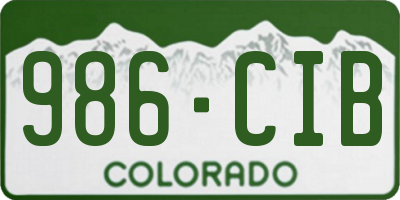 CO license plate 986CIB