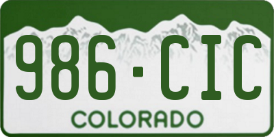 CO license plate 986CIC
