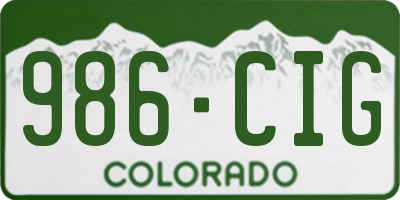 CO license plate 986CIG