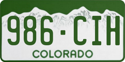 CO license plate 986CIH