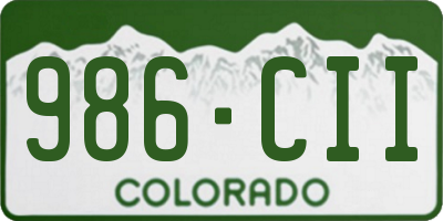 CO license plate 986CII