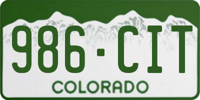CO license plate 986CIT